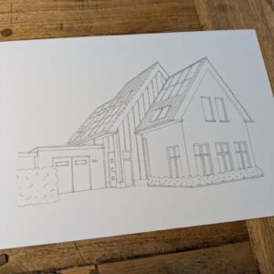 Persoonlijk huisportret cadeau voor housewarming