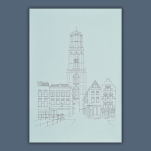 Lijntekening print Dom van Utrecht