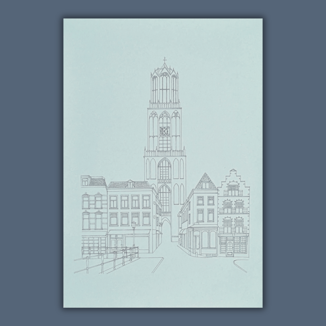 Lijntekening print Dom van Utrecht